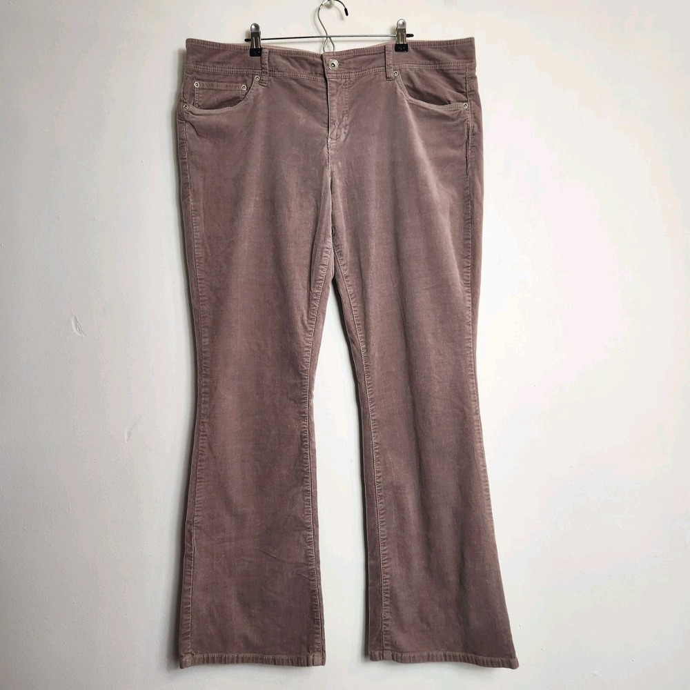 Tommy Hilfiger Womens Sz 18 Mauve Pink Wide Wale Corduroy Bootcut Stretch Pants‎